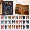 Einzigartige Weihnachtsgeschenke 24 Stück Adventskalender mit Retro 2D Flachen Acryl-Schleifen-Ornamenten, Dekoratives Feiertags-Countdown-Geschenkbox-Set für Baum Wand