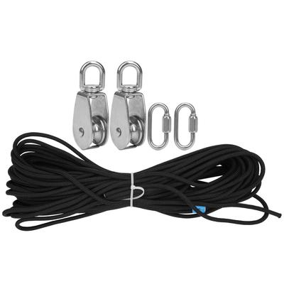 25-mm-Einzelrollenset mit 30 m Nylonseil und 2 PVC-Karabinerhaken