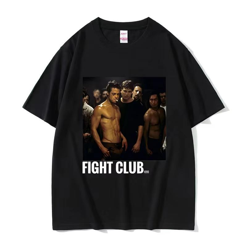 2025 Summer 90s Movie FIGHT CLUB Graphic Tee Shirt Unisexs Hip Hop Vintage Gothic Unisex Fashion 100 Pure Cotton Printed Tshirt