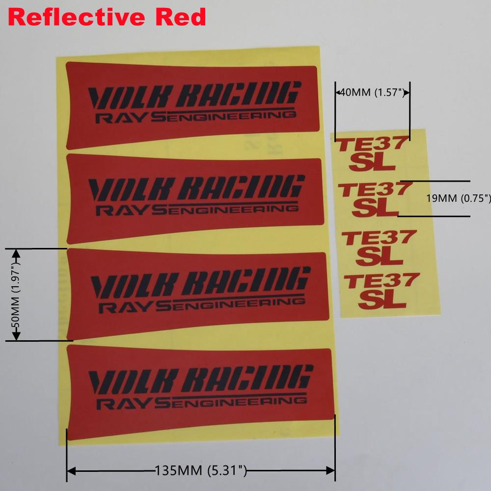 Wholesale JDM Car Wheel Stickers VOLK RACING RAYS TE37SL Fluorescent & Reflective TE37 SL Sport Rim Sticker Decal Accessories