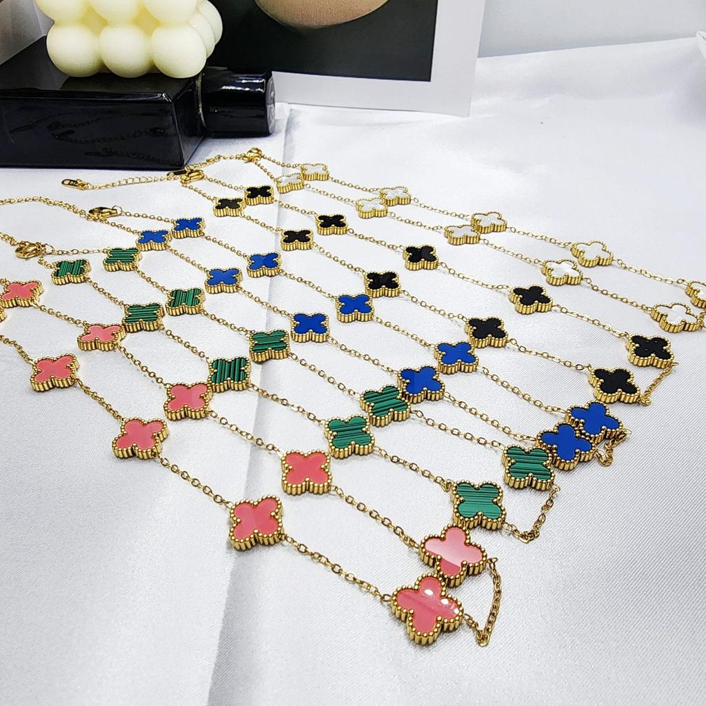 Vierblättriges Kleeblatt Halskette Leichte Luxus Einfache Blume Schlüsselbein Kette Damen Haute Sense Halskette