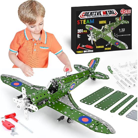 STEM Строительные игрушки Наборы моделей самолетов для мальчиков 8-12 лет, Масштаб модели самолета 1:32 Металлический конструктор, Модели самолетов из конструктора для детей 8-12 лет, Лучший