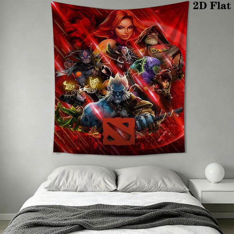 DOTA 2 Wall Hanging Printed Fabric Blanket Decorative Tapestries for Bedroom Living Room Home Decor