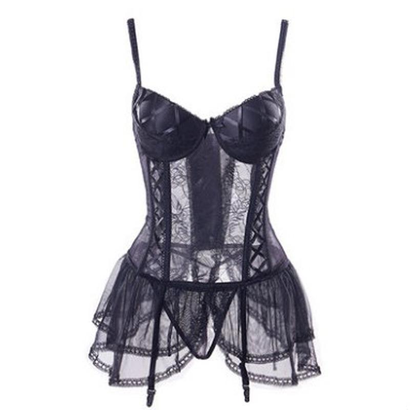 Sexy Steel Rim Chest Pad Corset Loungewear Suit Princess Nightdress Korean Version of Girl Sex Underwear