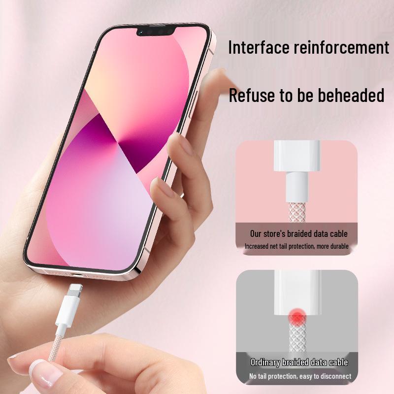 Apple Compatible 20W Fast Charge Braided PD Cable & Charger for iPhone 12 Pro/XS/XR