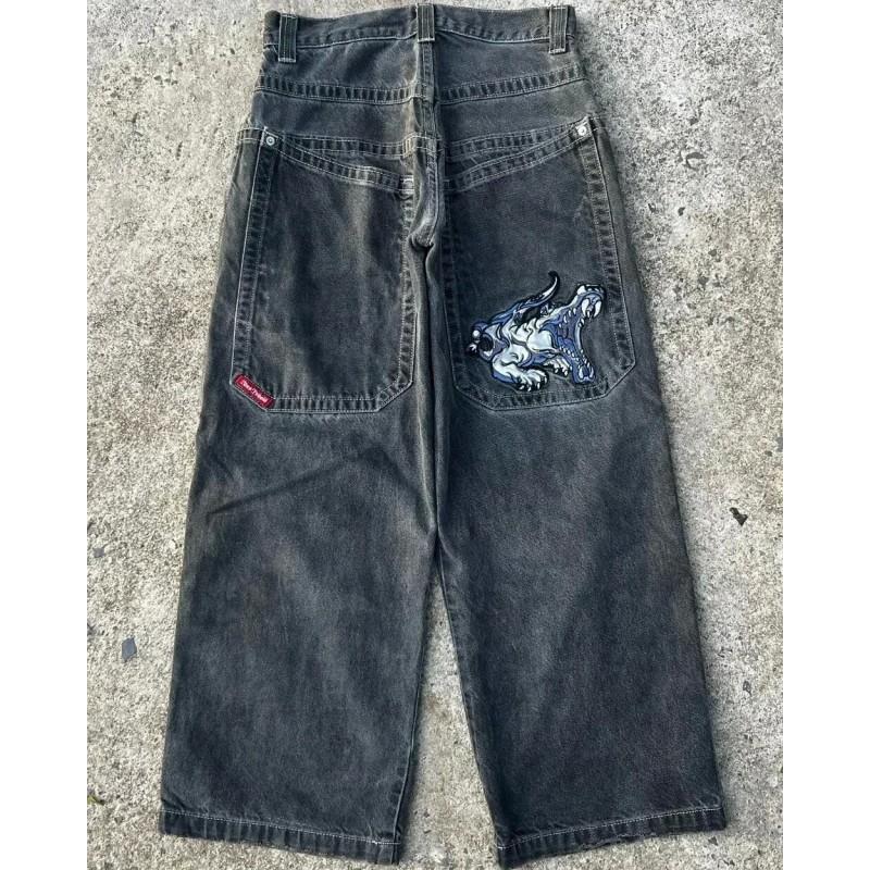 Ανδρικό Τζιν Φαρδύ Ίσιο Εφαρμοστό Casual Streetwear Στυλ Hip Hop Μείγμα Βαμβακιού Μεσαίου Υψώματος