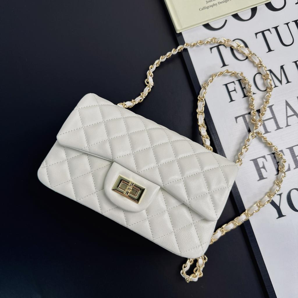 New big mini chain bag classic rhombus square fat leather versatile mini shoulder messenger women's bag