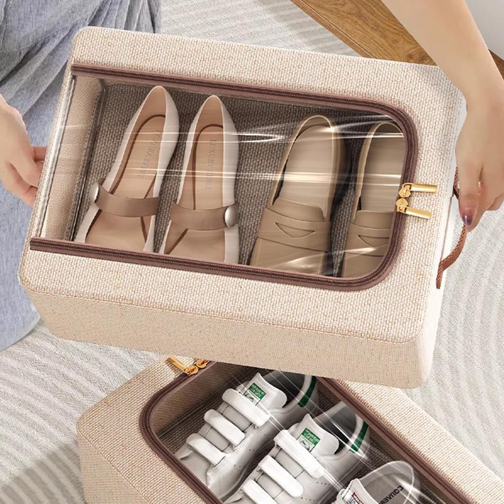 Caja de Almacenamiento de Zapatos Plegable Armario del Hogar Fondo de Cama Resistente a la Humedad y al Polvo Soporte para Zapatos Bolsa Organizadora Multifuncional