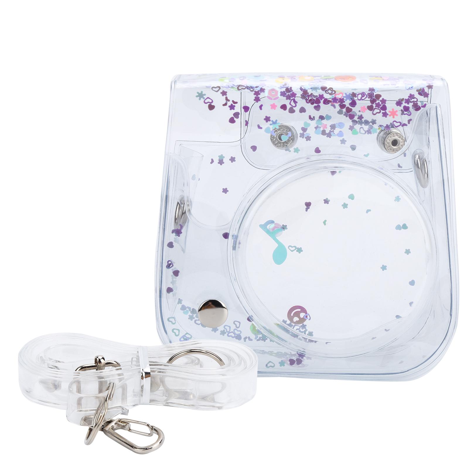 

Transparent Mini Camera Bag PVC Case with Shoulder Strap for Fujifilm Instax Mini 1198Purple фіолетовий