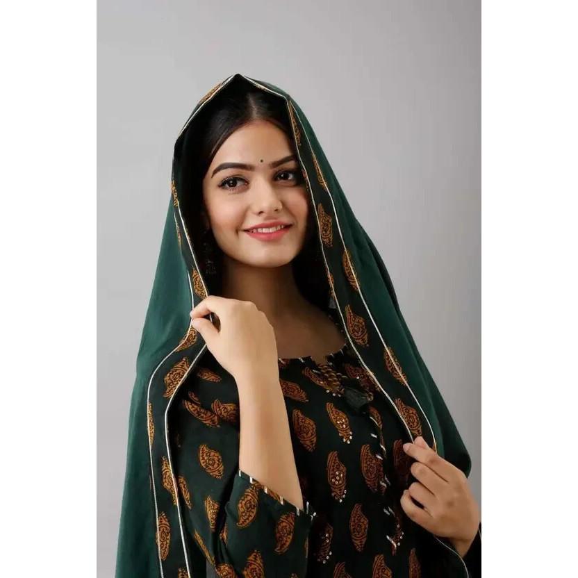 Women Pure Cotton Kurta Pant Dupatta Set Indian Pakistani Top Tunic Kurti Dress VF-20215