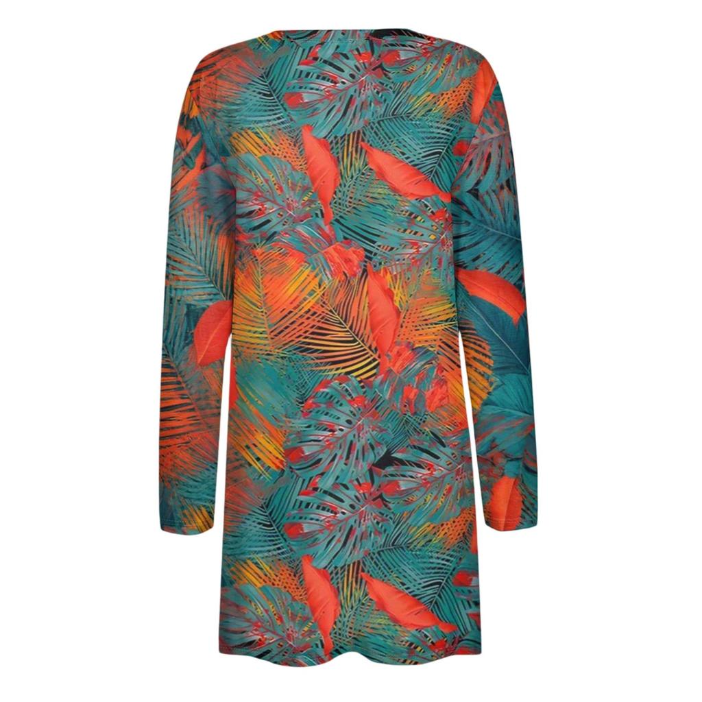 Women's Fashion Casual Comfort Floral Print Mid-Length Cardigan Jacket