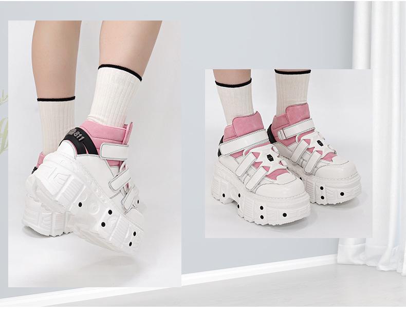 Unisex High-Top Platform Punk Boots: Thick-Sole, Height-Boosting Summer Shoes