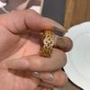 Tonglaopu Ancient Rose Window Ring Women'S Red Corundum Full Diamond Ring Cross Vajra Pestle Ring