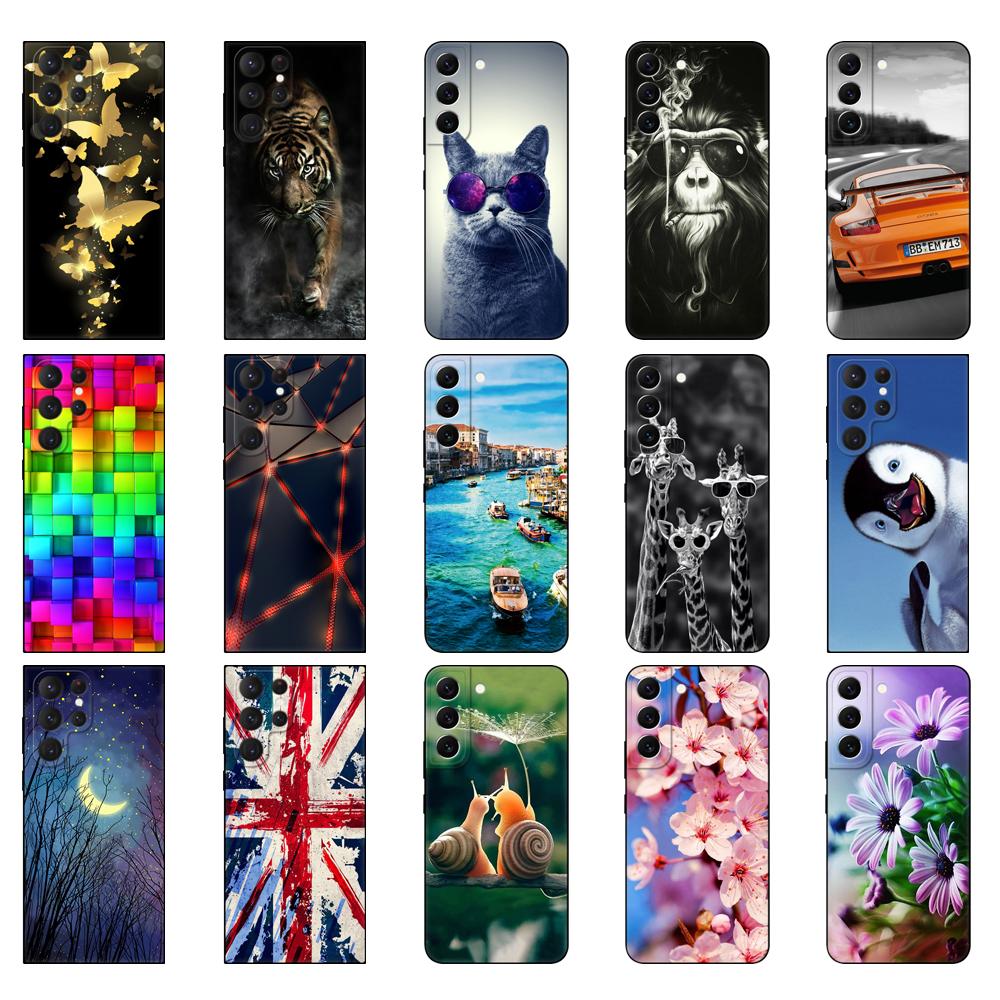 Pro Samsung Galaxy S22 | S22+ | S22 Ultra 5G Pouzdro Pro Samsung S22 Plus Zadní kryt telefonu černé tpu pouzdro růžové Anime vesmírné auto