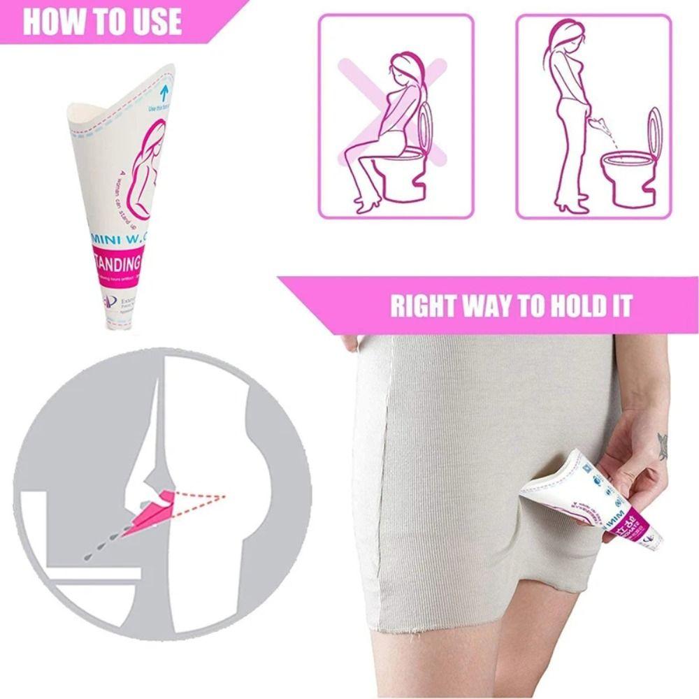 12pcs Paper Disposable Paper Urinal Waterproof Standing Pee Cup  Portable Toilets