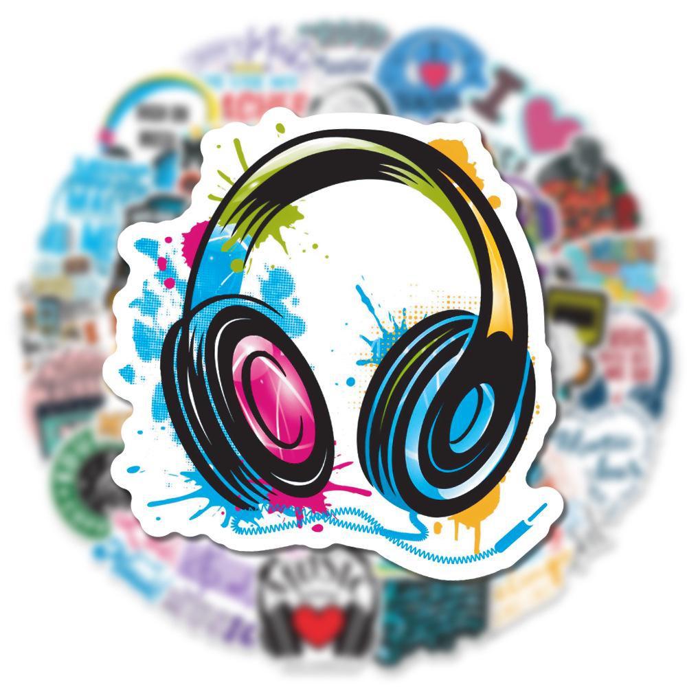 Musiknoten-Aufkleber, 50 Stück, inspirierende Worte, Musik-Schallplatten-Aufkleber für Laptop und Wasserflasche für Musikliebhaber