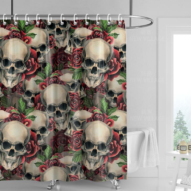 Home shower curtains bathroom Decora waterproof fabric non-slip bathmat water absorption curtain Modern nordic geometric boho