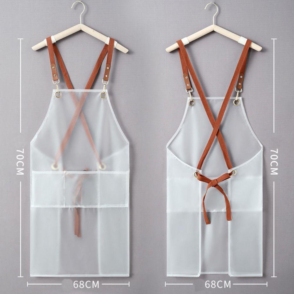 Waterproof TPU Apron With Pockets Cooking Apron Cleaning Tool Kitchen Apron  Kitchen
