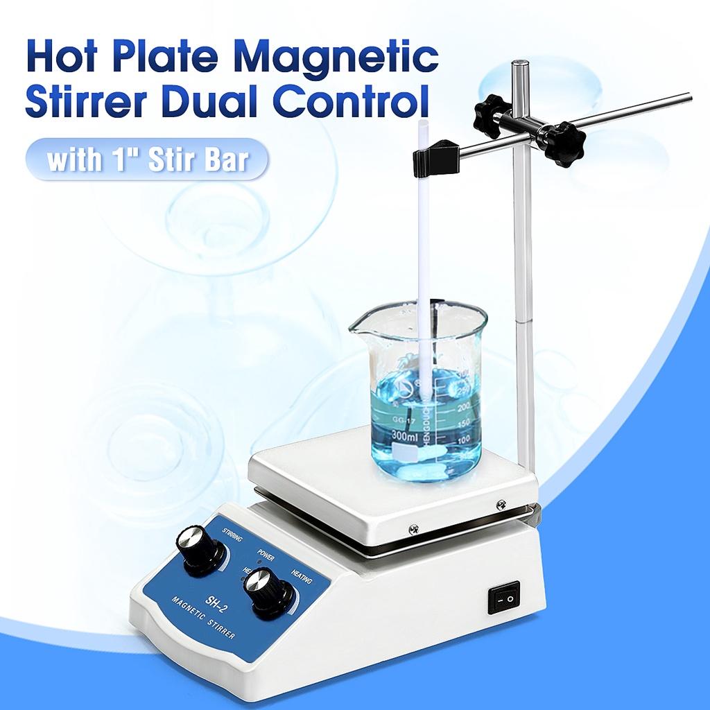 220V SH-2/50Hz Dual Control Machine Stir +1 inch Stir Bar C3 Magnetic Blender Hot Plate Stirrer