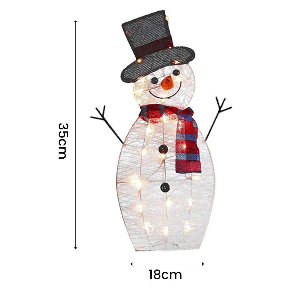 Acrylic Snowman Ornament with LED Light Cute Lovely Interesting Santa Ornament for Holiday Party Decoration