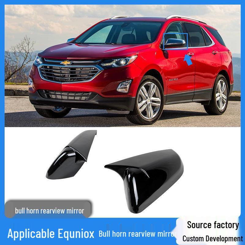 Bull Horn Rear View Mirror Cover for Equinox/GMC Terrain '18-'24, Tracker-Compatible.