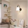Modern wall lamp retro milky white glass lampshade bedroom staircase bedside lamp attic interior black E27 base home decoration