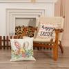 Easter Pillow Happy Bunny Print Decorative Square Combination Pillow Case Versatile Sofa Cushion