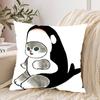 Hand Drawn Cute Cat Pillow Case Pattern Printed Pillowcase For Living Room Sofa Cushion Cover  Bedroom Decor