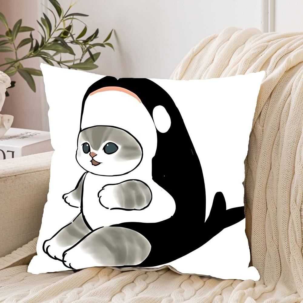 Hand Drawn Cute Cat Pillow Case Pattern Printed Pillowcase For Living Room Sofa Cushion Cover Bedroom Decor