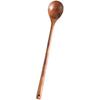 Food-Grade Wooden Spoon with Extended Handle - Anti-Scalding, Ideal for Mixing in Rice Cookers & Milk Pots, Engravable.