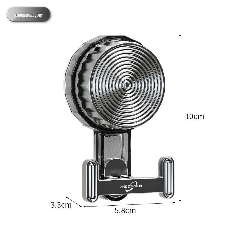 Electroplated No-Drill Double Hook: Suction Cup Towel & Key Holder for Bathroom, Kitchen, or Behind Door Use