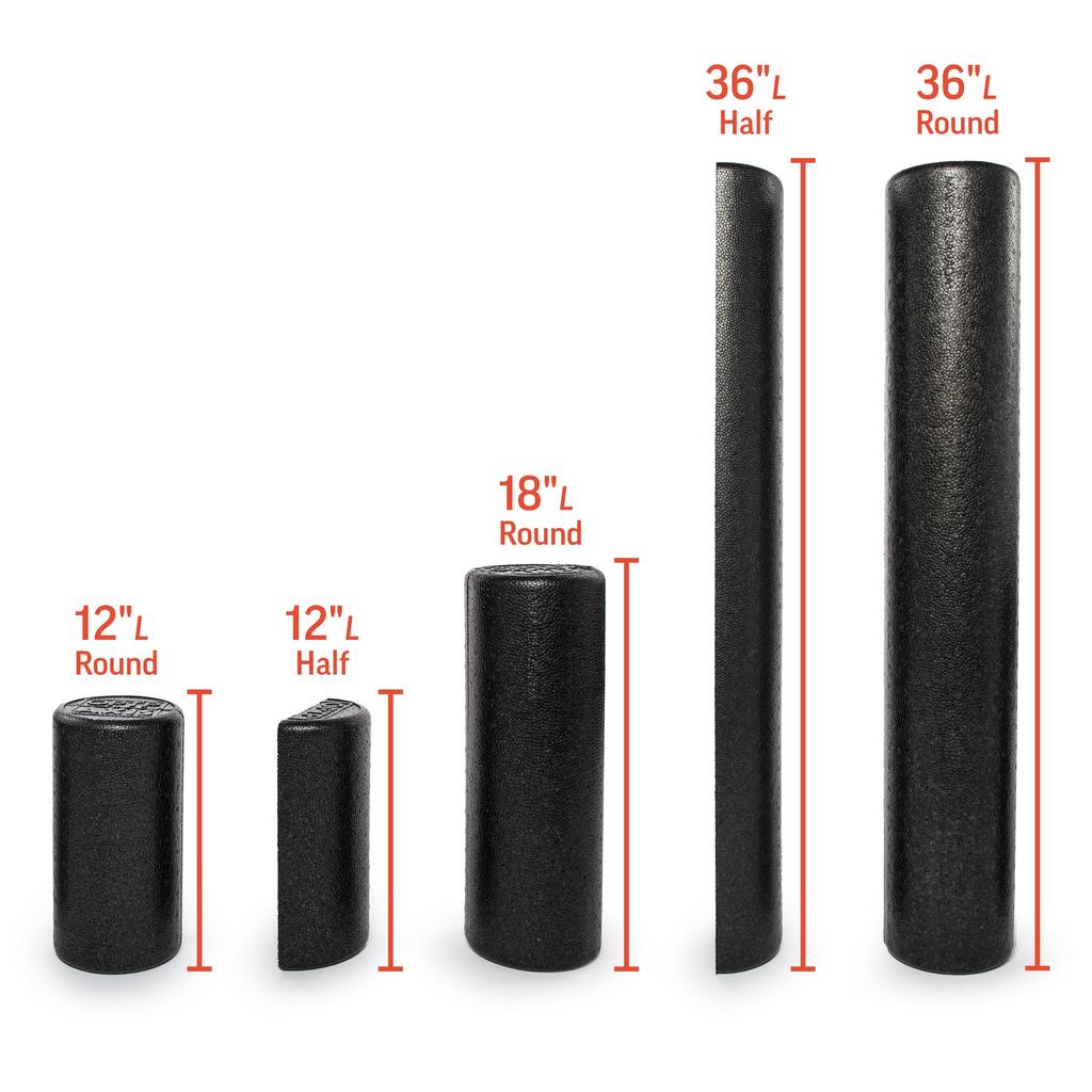 OPTP AXIS High Density Foam Roller, Black, OPTP Axis Roller Round, 12 X 6, Black