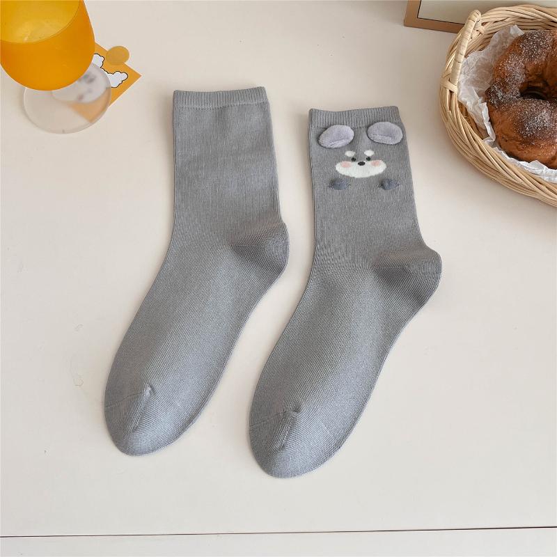 {YY28} Sweet Cute 3D Animal Ears Pig Dog Hosiery Winter Warm Harajuku Cartoon Socks Fashion Home Floor Sock