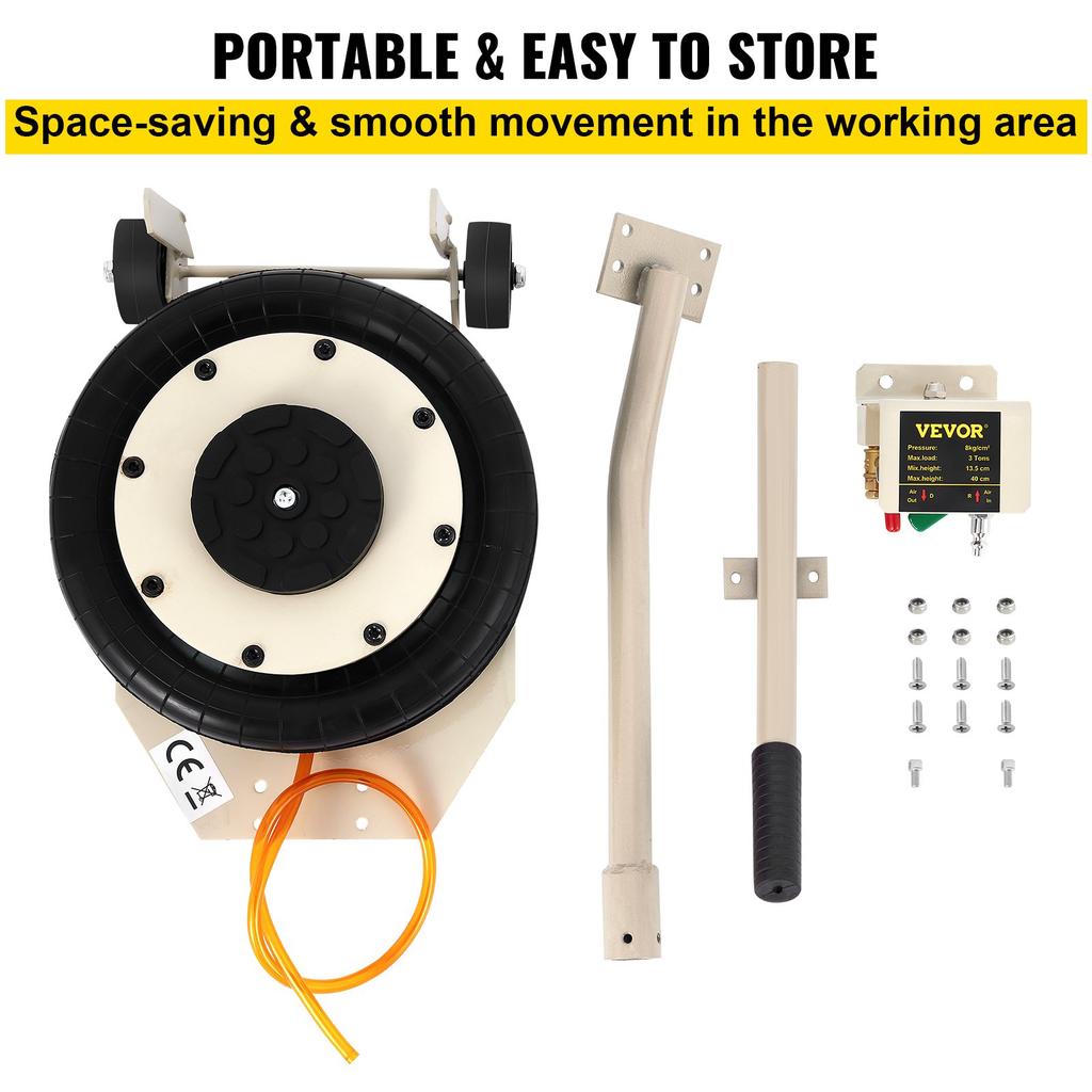 VEVOR 5 Ton/4999.9 kg Pneumatic Jack Triple Bag Air Jack Lifting Height 16.5-40.6 cm Inflatable Car Jack Lifter Pneumatic Air Jack 4999.9 kg Capacity