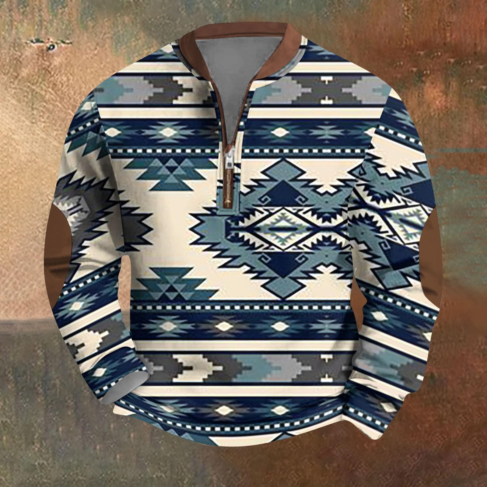 Мужская повседневная толстовка в стиле ретро с градиентным принтом S синий 2339₽