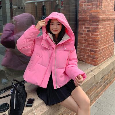 Cotton and Thickened Down Cotton Jacket Women's New Warm Hooded Bread Jacket and Cotton Jacket for Winter 2025