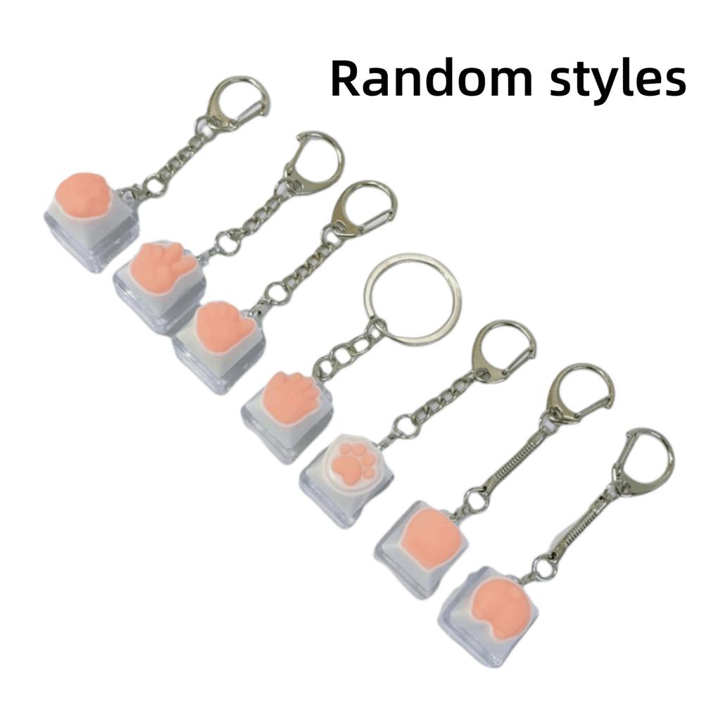 Decompression Keyboard Key Fidget Keychain DIY Keycaps Keyboard Key Toy Clicker Toy  Stress Relief