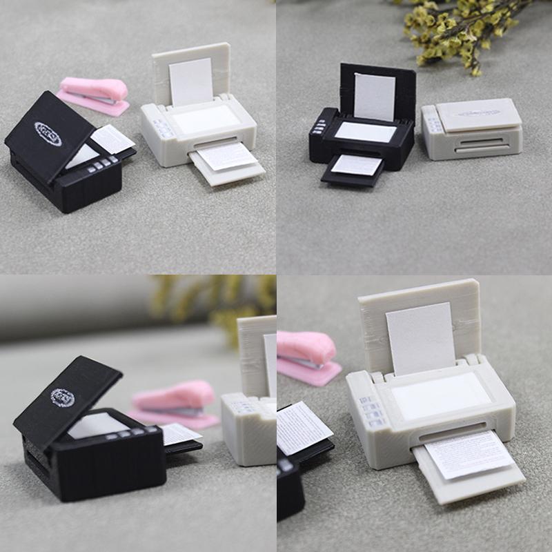 1:12 Simulace domečku pro panenky Model psacího stroje Miniaturní domeček pro panenky Cstudie Dekorace kancelářského nábytku Ozdoby ze scény Micro Life