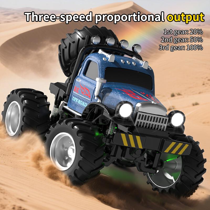 Desktop Mini Rc Car 1/64 Alloy Diecast With Trailer Remote Control Pick-up Trucks Cars For Boys Electric Truck For Kid Gift