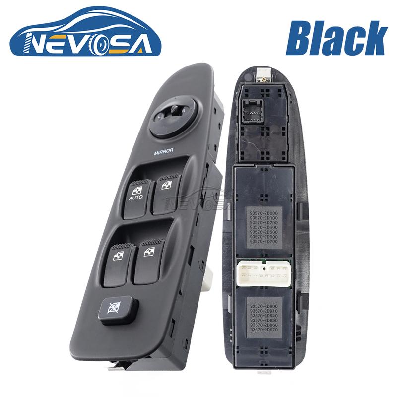 NEVOSA 93570-2D100 93580-2D300 Silver Black Car Window Control Switch Rear Button For Hyundai Elantra 2001 2002 2006 93570-2D000