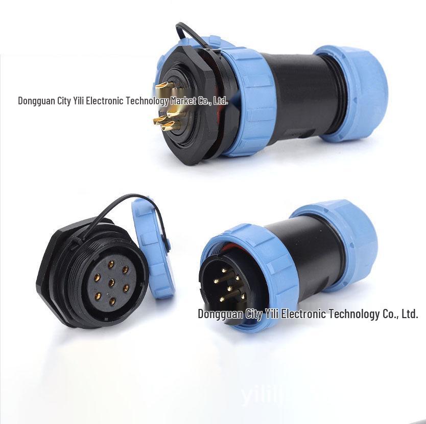 IP68 Waterproof Aviation Connector, SP29 Rear Nut, 2-26 Core Round Socket