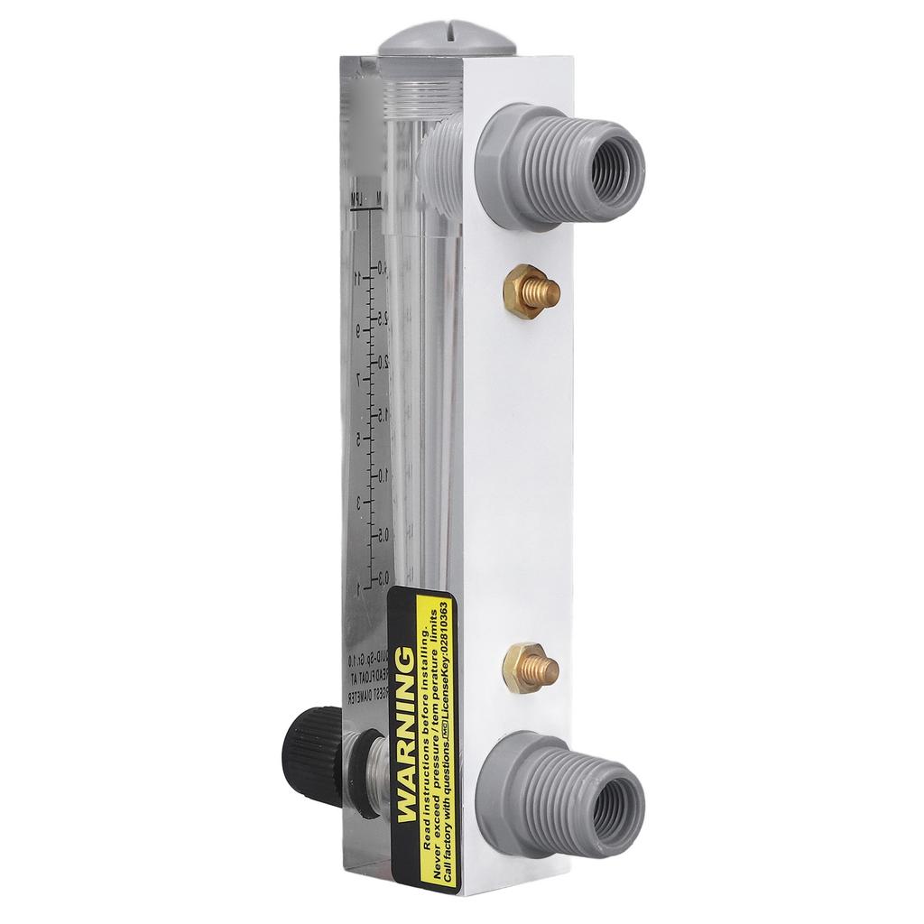 Liquid Flowmeter Acrylic Transparent Adjustable Panel Mount Type Water Flow Meter 0.3‑3GPM