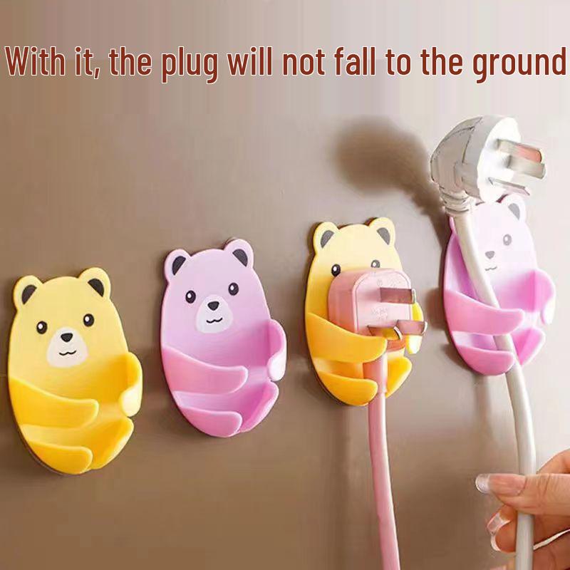 Teddy Bear Wall Socket Hook for Cables - No Punching Needed
