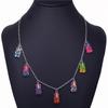 Handmade Gradient Color Candy 7 Color Cute Judy Cartoon Bear Charm Necklace for Women Girl Jewelry Gift