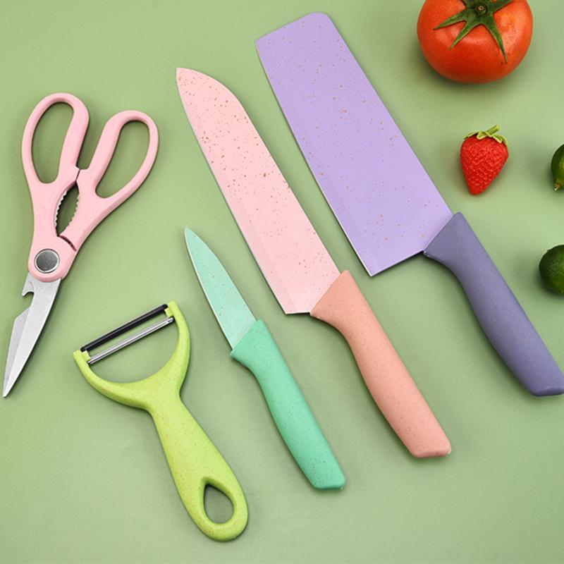 Pětidílný nůž Barevná dárková krabička Kuchyňský nůž z nerezové oceli