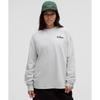 Lululemon Schweres Baumwoll-Rundhals-Langarmshirt Melange Core Ultra Hellgrau