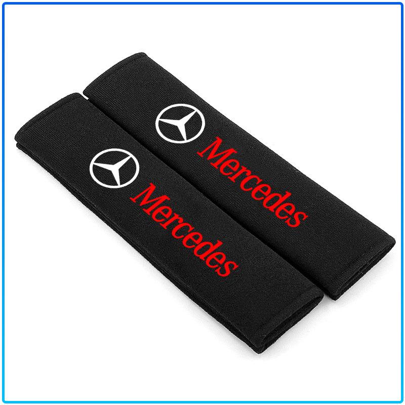 AABIF1 2Pcs Car Seat Belt Shoulder Pad Protective Cover Car Accessories For Mercedes Benz E260 E200 E300 W205 W212 W166 W176 W242 AMG