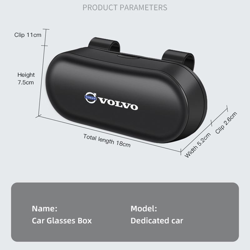 Car Glasses Clip Sunglasses Box Interior Accessories For Volvo XC60 V50 V70 S90 XC40 S80 T6 V90 EX30 EX90 EM90 C40 S40 S80L CX70