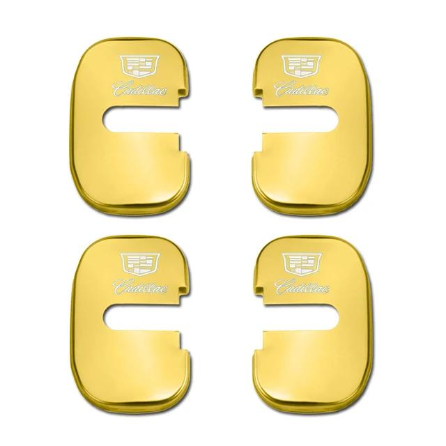 4 Stück Edelstahl Auto Türschlossgehäuse Abdeckung Schutzaufkleber für Cadillac CTS Escalade ATS CT5 Emblem Außen Zubehör