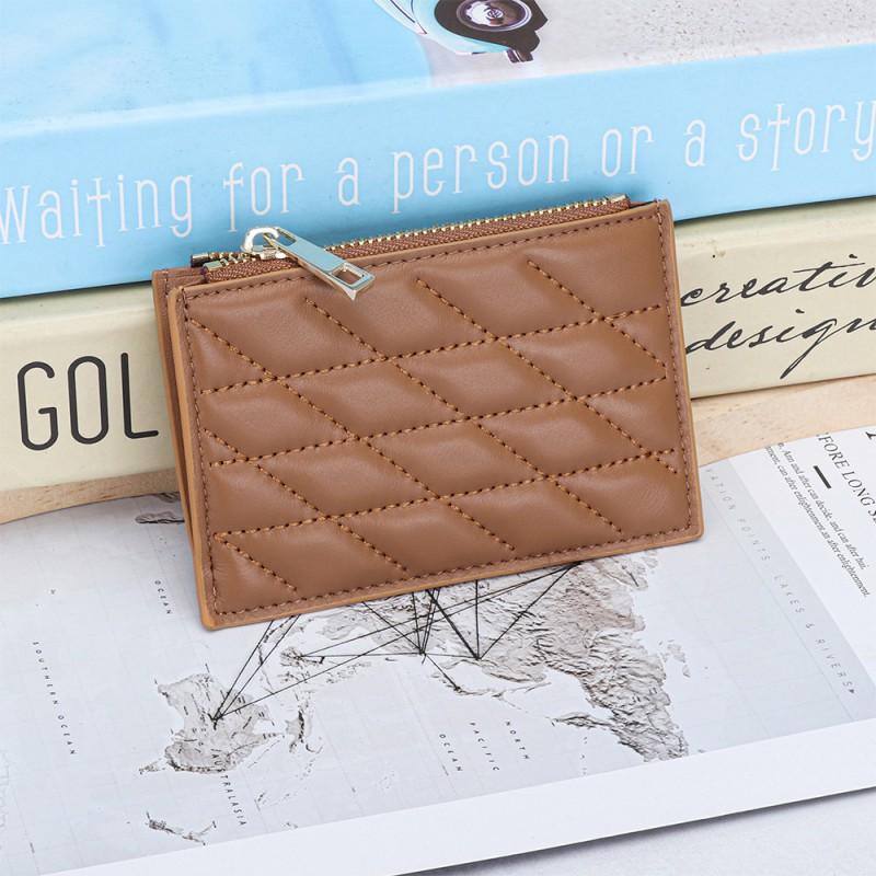 Leather Women's Mini Change Purse Multi-card ID Card Storage Bag Sheepskin Embroidery Driver's License Holder
